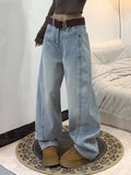 Light Color Jeans Women's New Straight Leg Wide Leg Pants Casual Loose Slimming Floor-Length Pants