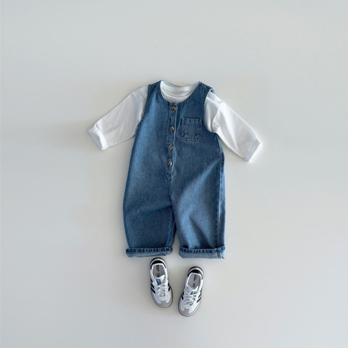 Kids' Overalls Jeans, Children's Infant Denim Rompers, Baby Long Denim Vest, Long Crawler Pants