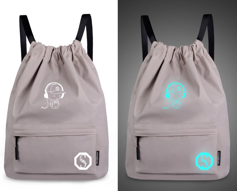 Digital Print Drawstring Backpack — Lightweight Polyester School & Gym Bag