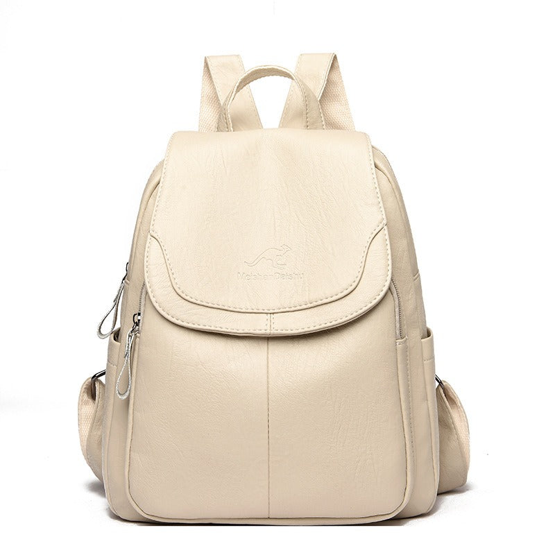 Women's PU Leather Backpack — Anti-Theft Travel & College Bag | 9 Colours