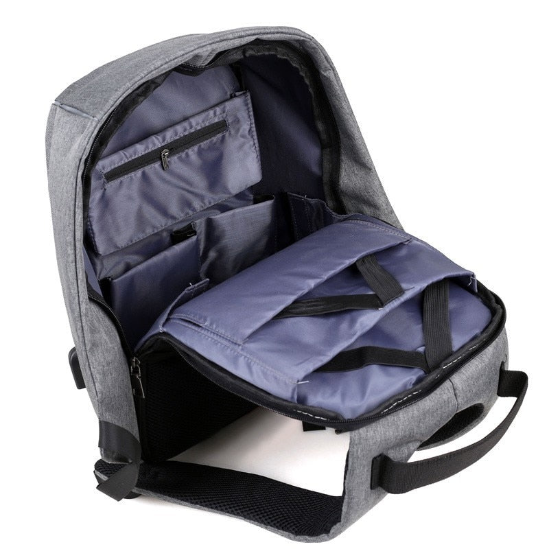 Anti-Theft Travel Backpack with USB Charging Port — Waterproof 20–35L Laptop & School Bag