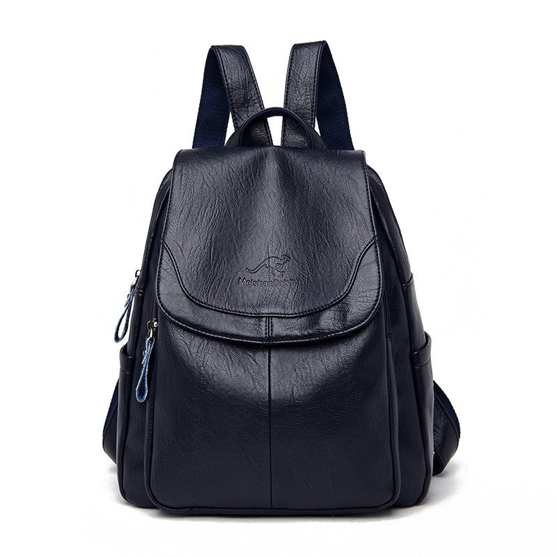 Women's PU Leather Backpack — Anti-Theft Travel & College Bag | 9 Colours