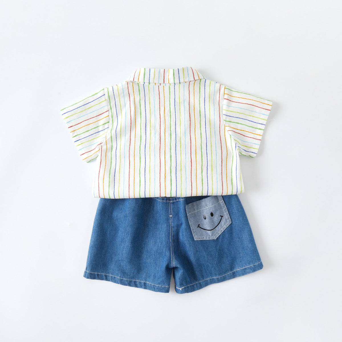 Jeans Set for Boys, Two-Piece Outfit, Letter Print Shirt with Denim Pants