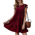 Womens Flowy Dress With Cap Sleeves