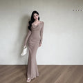Fake Two Swinging Collar Slimming Waist Dresses