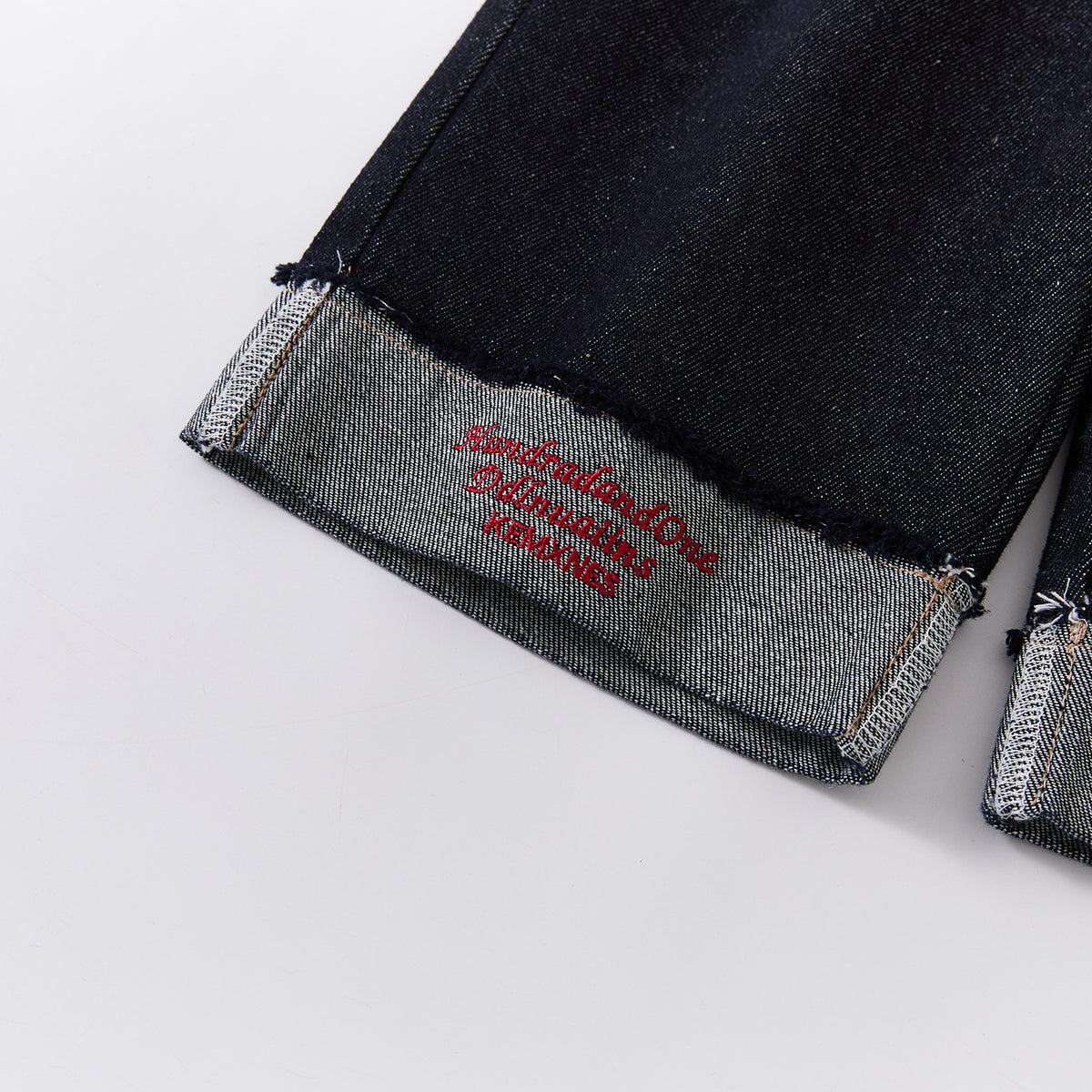 Simple Casual Cuffed Pants, Wide-leg Jeans for Toddlers with Letter Detail at Hem