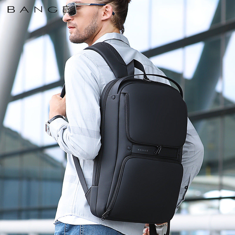 Men's USB Business Backpack — Waterproof Oxford Cloth Laptop Commuter Bag with Charging Port, 15.6"