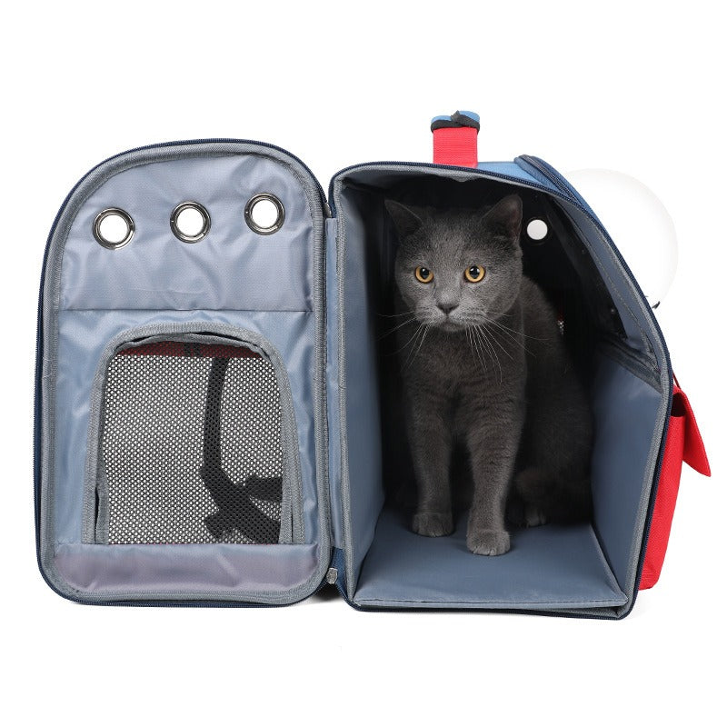 Pet Carrier Backpack — Breathable Foldable Oxford Bag for Cats & Small Dogs