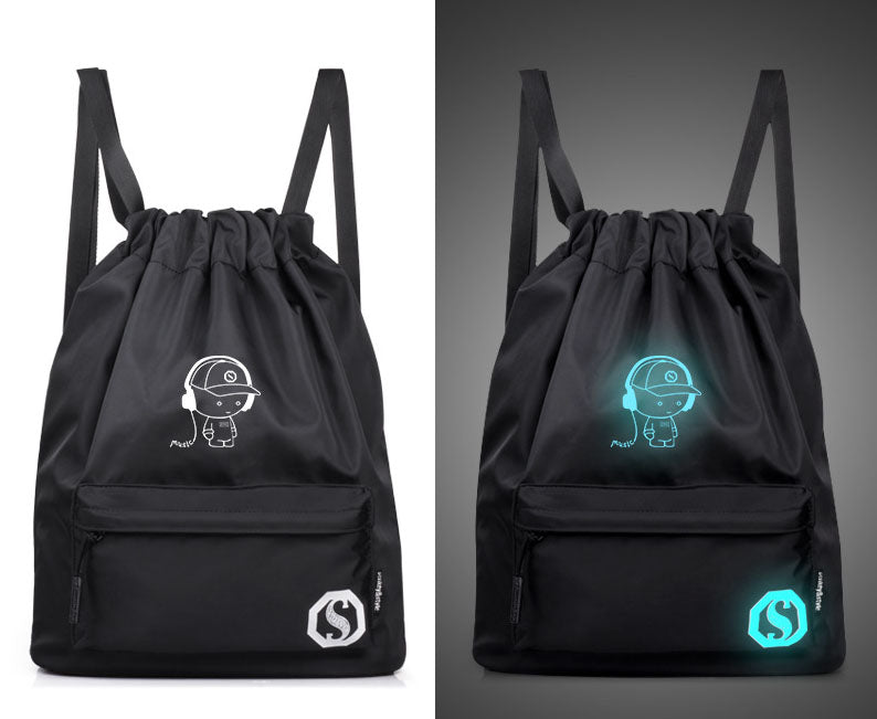 Digital Print Drawstring Backpack — Lightweight Polyester School & Gym Bag