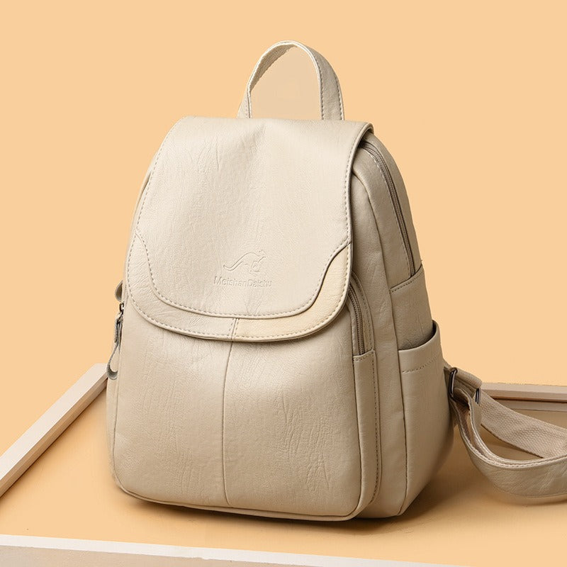 Women's PU Leather Backpack — Anti-Theft Travel & College Bag | 9 Colours