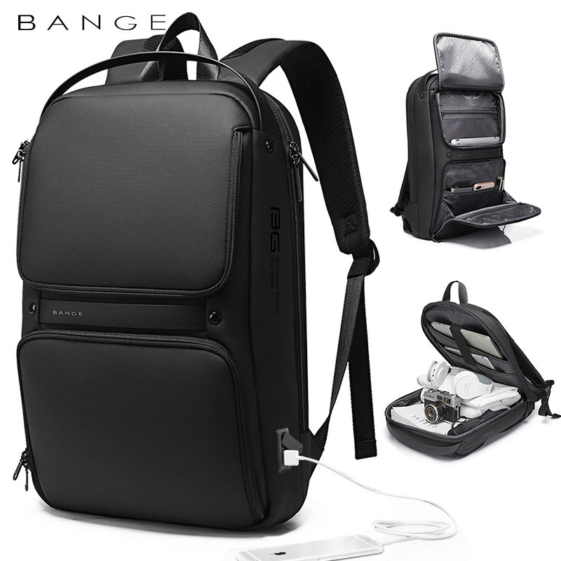 Men's USB Business Backpack — Waterproof Oxford Cloth Laptop Commuter Bag with Charging Port, 15.6"