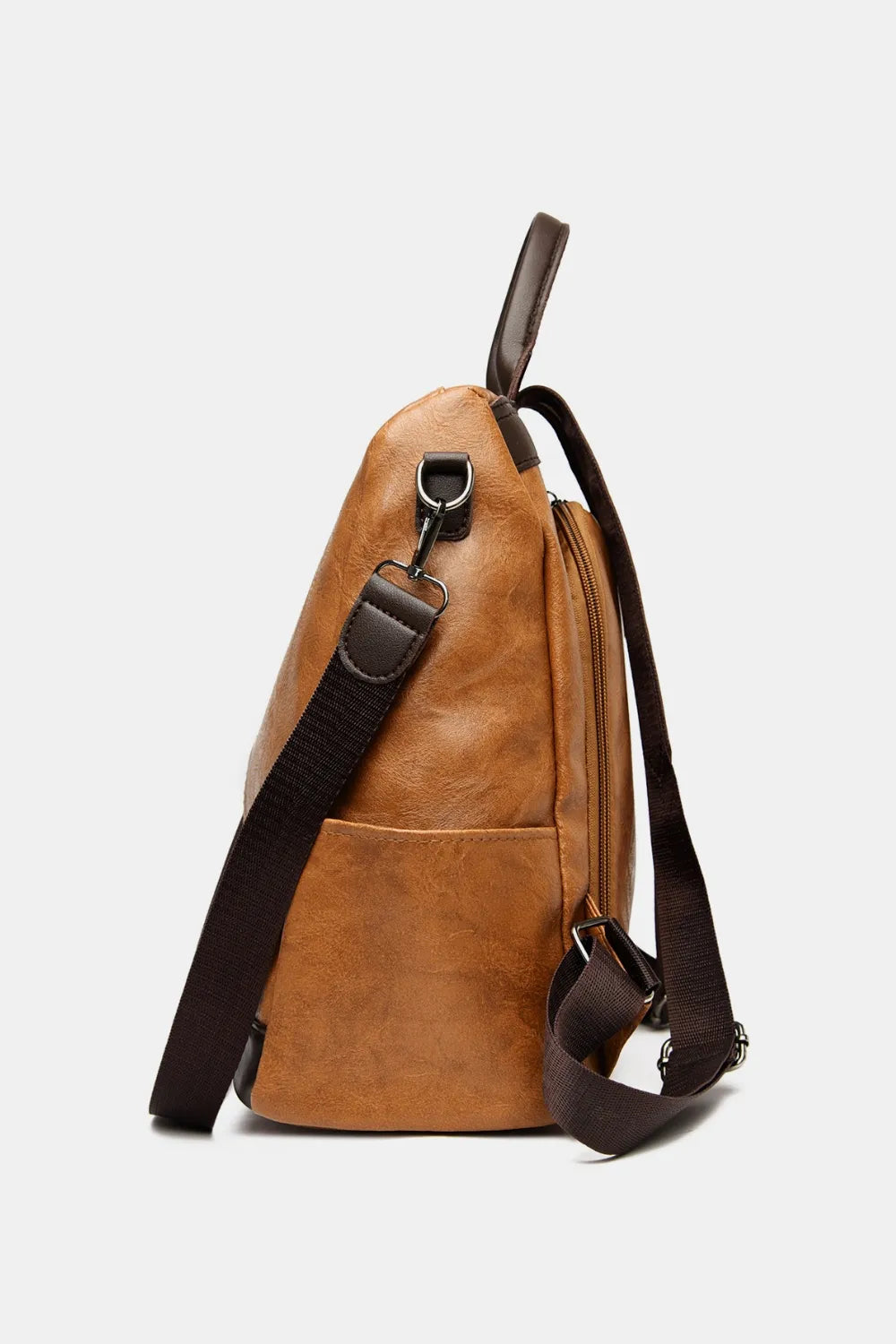 PU Leather Backpack — Casual Work & Travel Bag | Black, Dark Green, Caramel