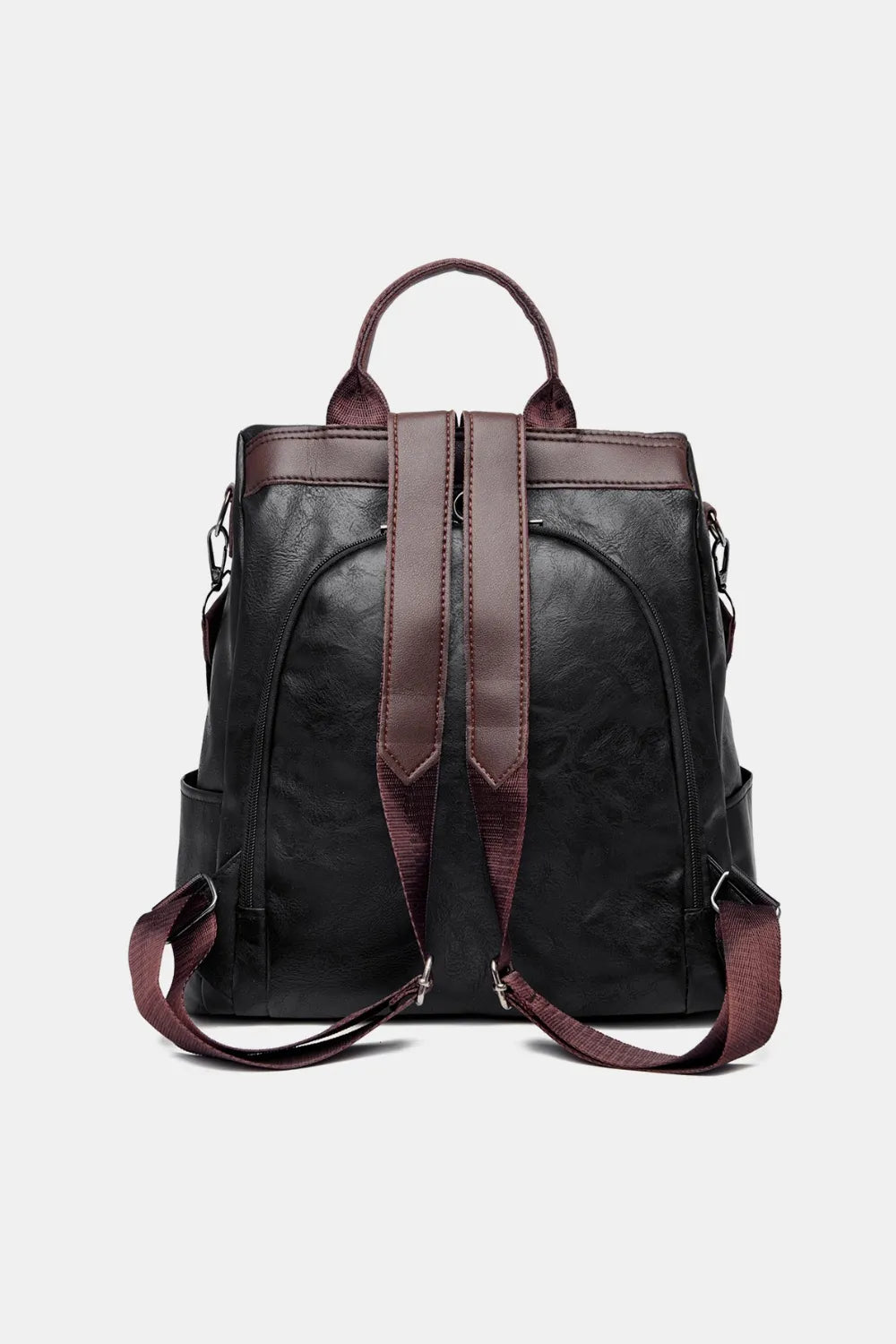 PU Leather Backpack — Casual Work & Travel Bag | Black, Dark Green, Caramel