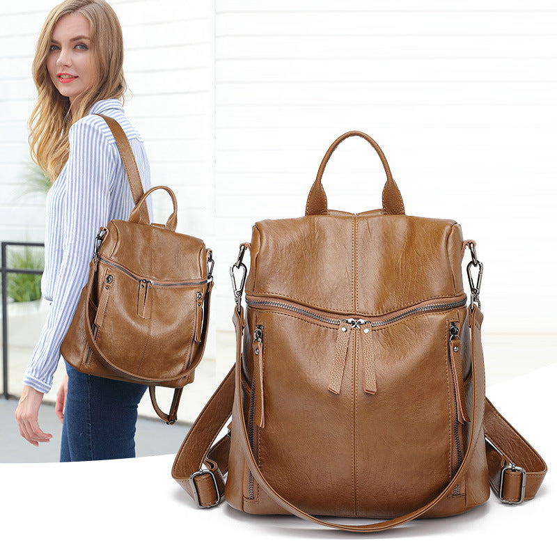 Women’s Cowhide and PU Everyday Backpack