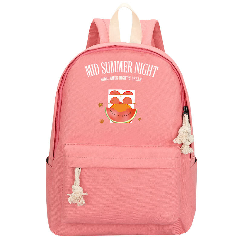 Rainbow Cat Anime Oxford Cloth Backpack — Cartoon Character School Bag for Kids & Teens