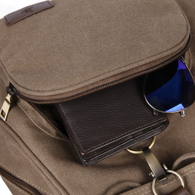 Retro Canvas Laptop Backpack – 40 × 30 × 15 cm