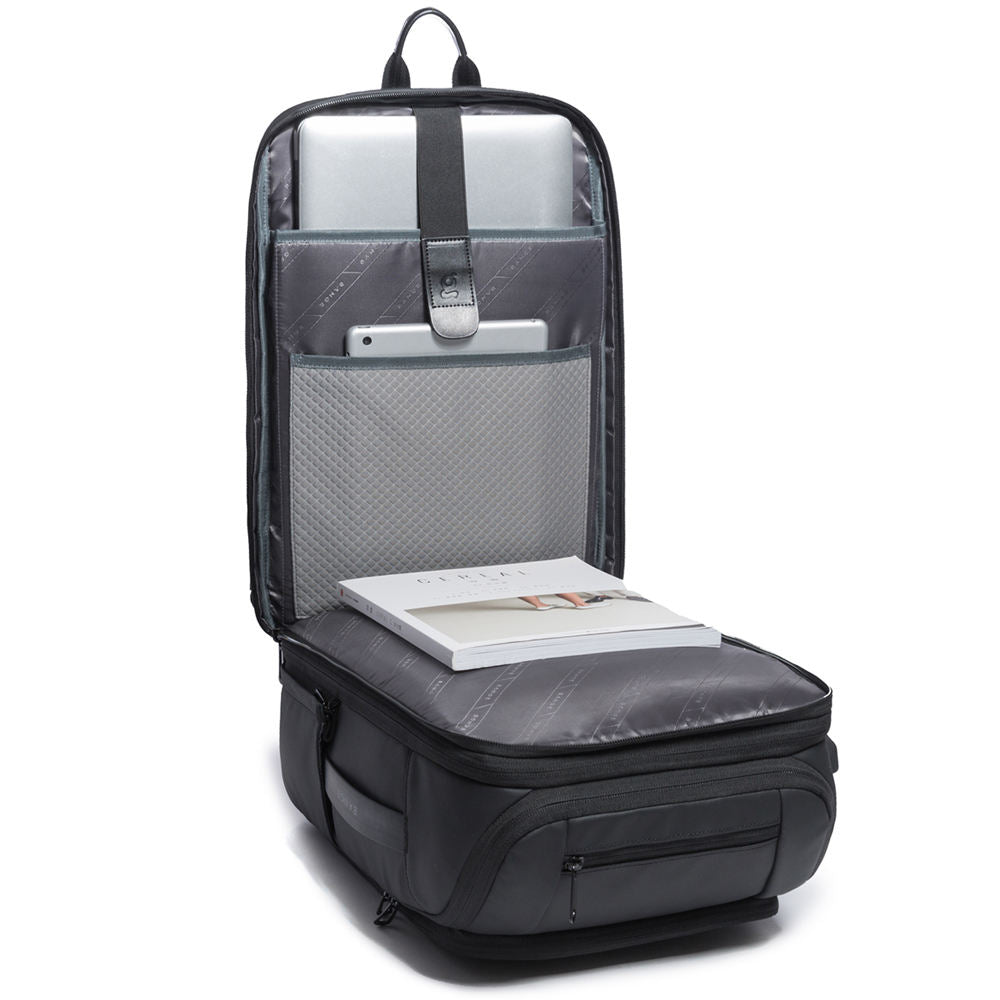 Men's USB Business Backpack — Large Capacity Oxford Cloth Laptop Travel Bag with Air Cushion Straps, 36–55L