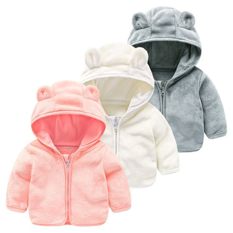 Baby Girl Plush Coat Autumn Winter Princess Style Fleece Jacket Knit Sweater Outerwear