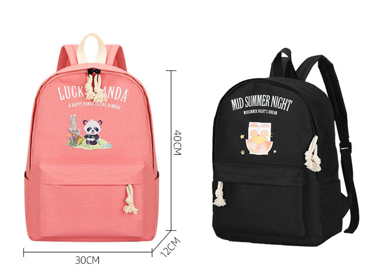 Rainbow Cat Anime Oxford Cloth Backpack — Cartoon Character School Bag for Kids & Teens