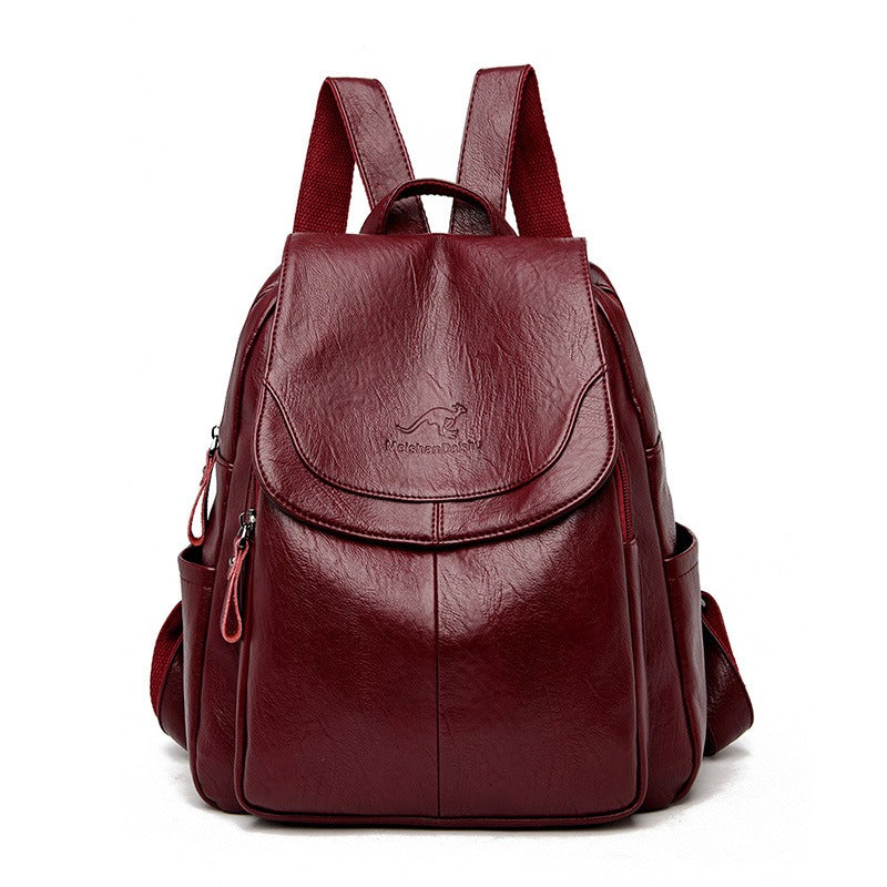 Women's PU Leather Backpack — Anti-Theft Travel & College Bag | 9 Colours