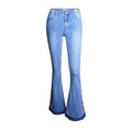 Women’s Light Blue Mid-Rise Wide-Leg Jeans