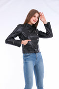 Rovigo Leather Biker Jacket-Black