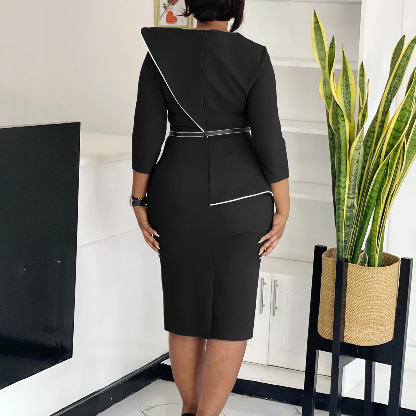 D551 Foreign Trade Women's Wear 2024 Spring New Fashion Elegant OL Tongle Pencil Skirt Hip African dress
