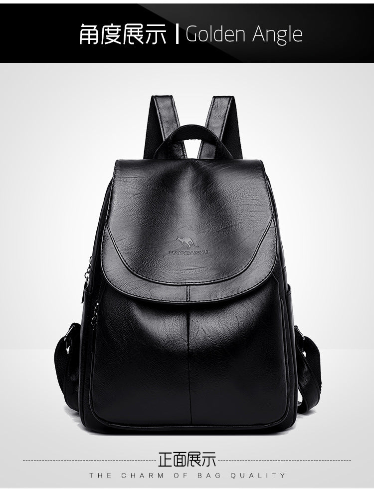 Backpack Women 2024 New Autumn Fashion Soft Leather Bag Casual Backpack Large Capacity Travel Student Women's Backpack