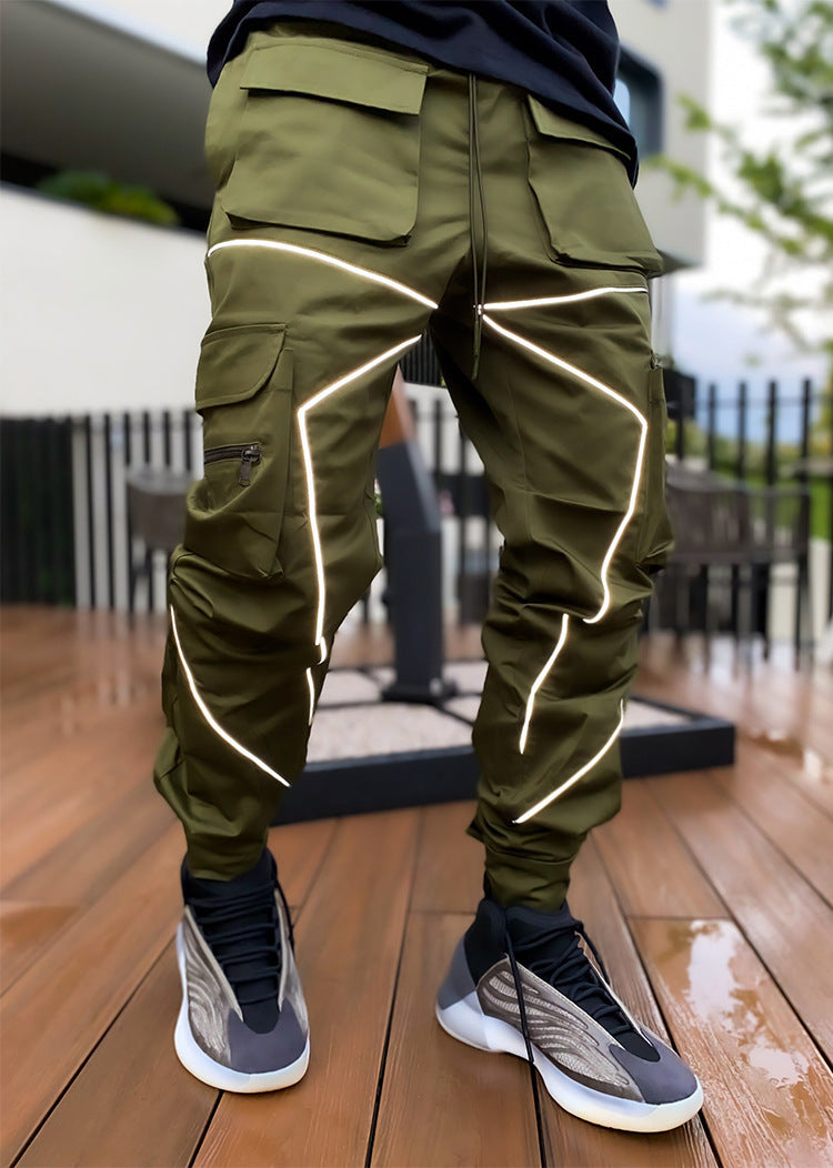 European and American Cross-border Personality Trendy Brand Loose Multi-pocket Casual Work Pants Men's Summer Cotton Men's Trousers for Foreign Trade