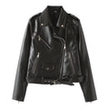 Zar Spring New Women's European and American Style French Fashion Design Imitation Leather Motorcycle Leather Jacket