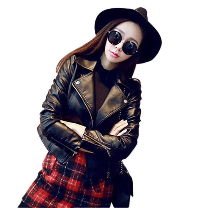 Slim Fit, New Spring and Autumn Women's Leather Jacket, Short Korean Style 2026 Versatile Biker Pu Leather Jacket