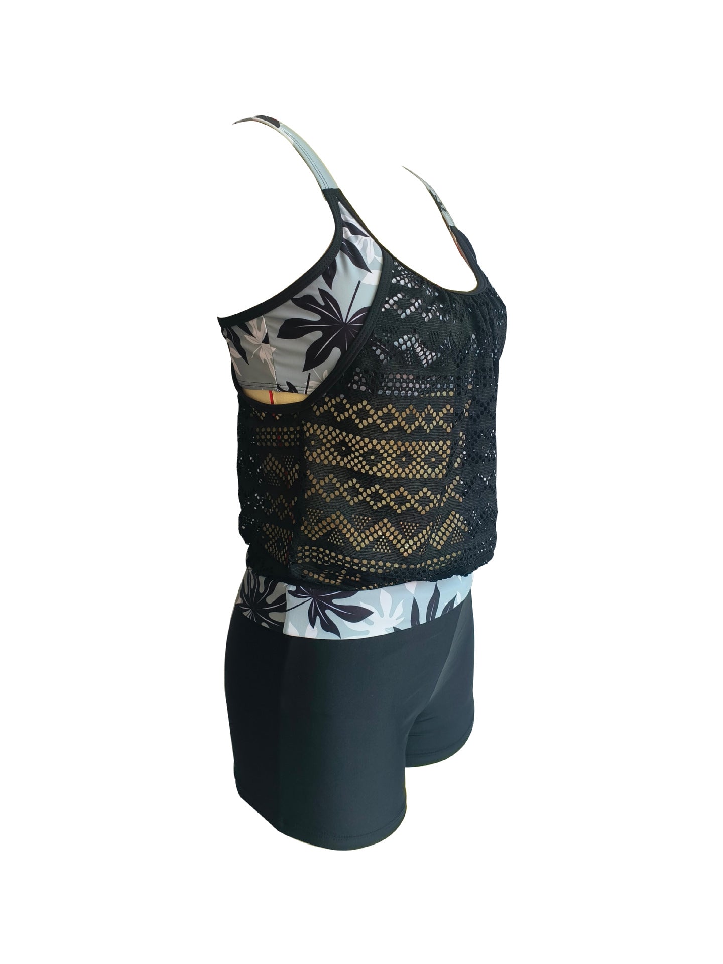 2023 new foreign trade cross-border swimsuit plus size hollow conservative tankini Amazon AliExpress split swimsuit women