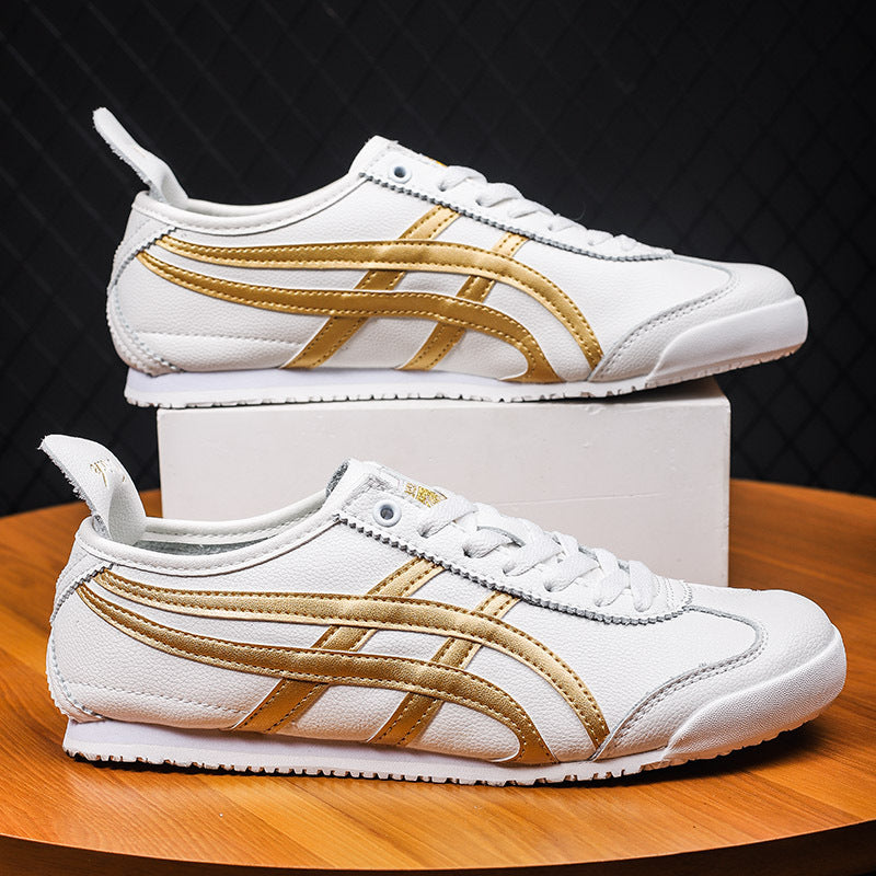 Couple's New Spring First-Layer Cowhide Forrest Gump Shoes, Fashionable and Breathable Sports and Leisure Sneakers, Comfortable White Shoes