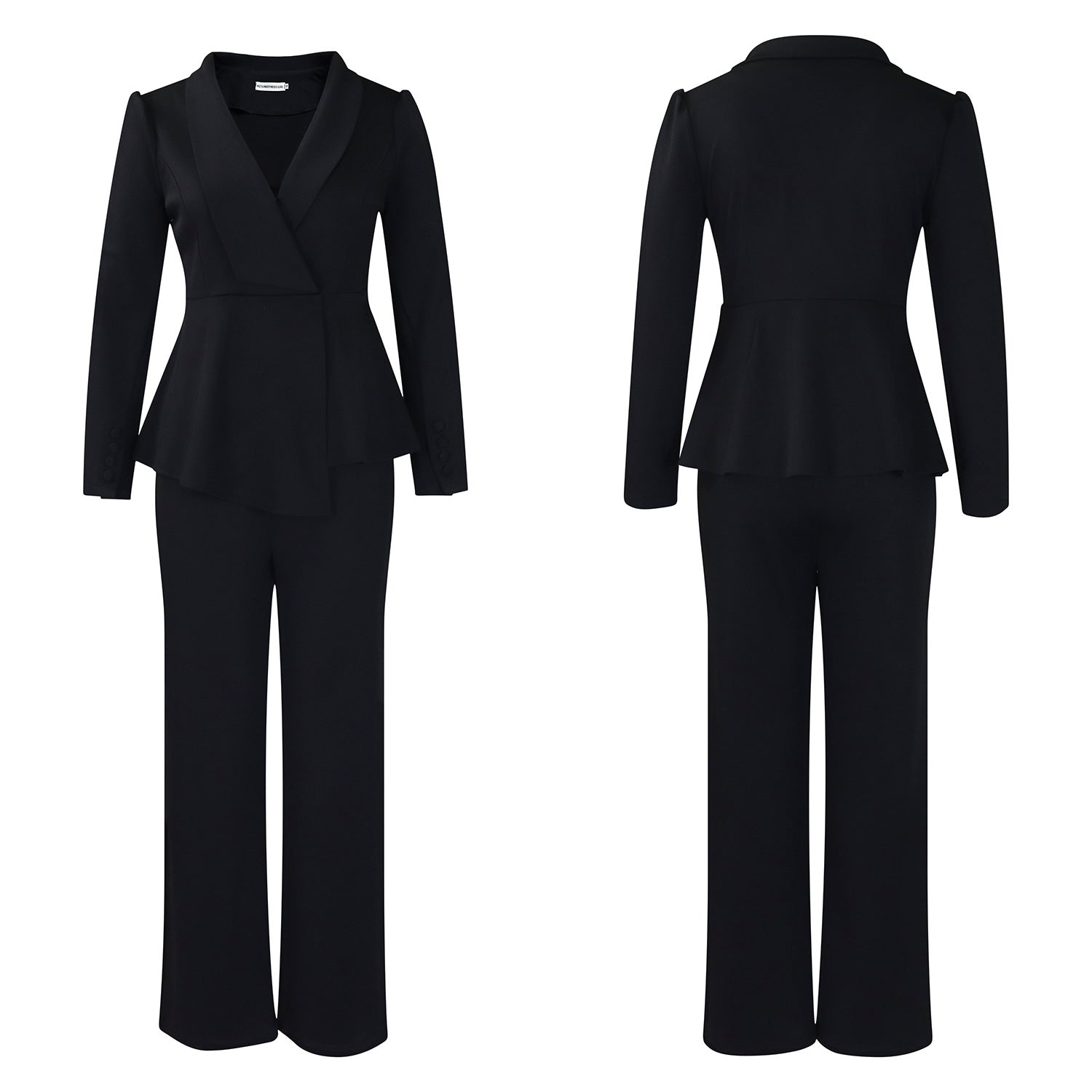 D549 European and American Clothing Winter New Fashion Elegant Elegant Ol Ruffle Top Wide Leg Pants Fashionable African Suit