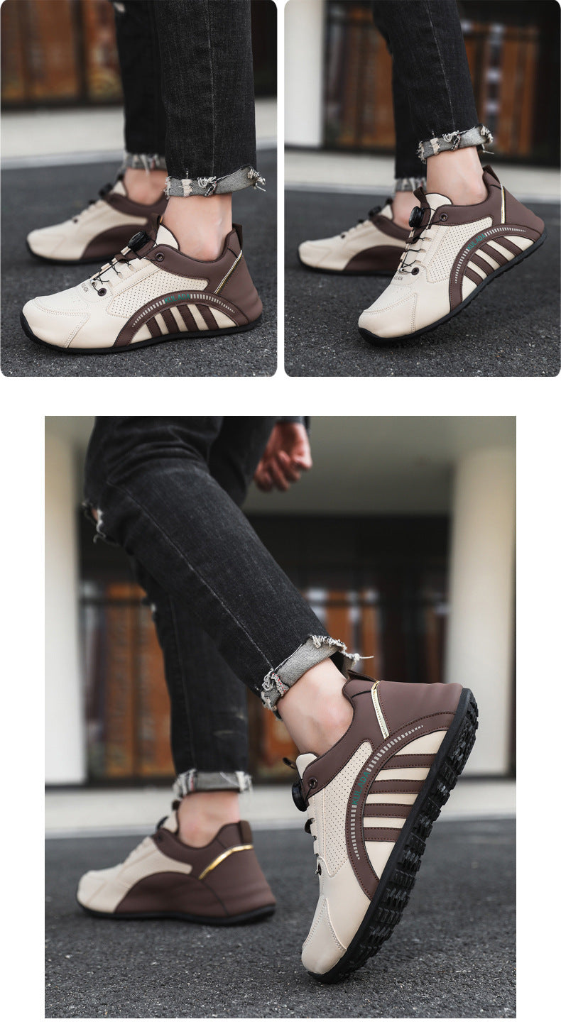 Men's Shoes High-End 2025 New Shoes Men's Breathable Men's Running Shoes Versatile Rotating Button Sports Shoes Men's