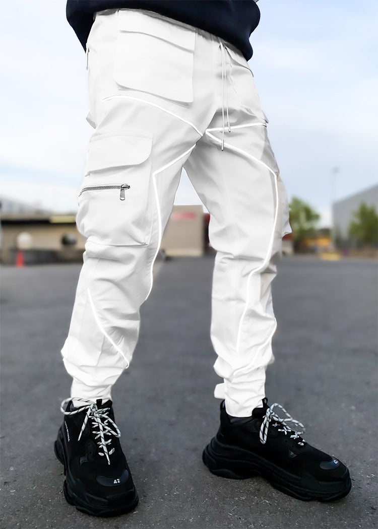 European and American Cross-border Personality Trendy Brand Loose Multi-pocket Casual Work Pants Men's Summer Cotton Men's Trousers for Foreign Trade