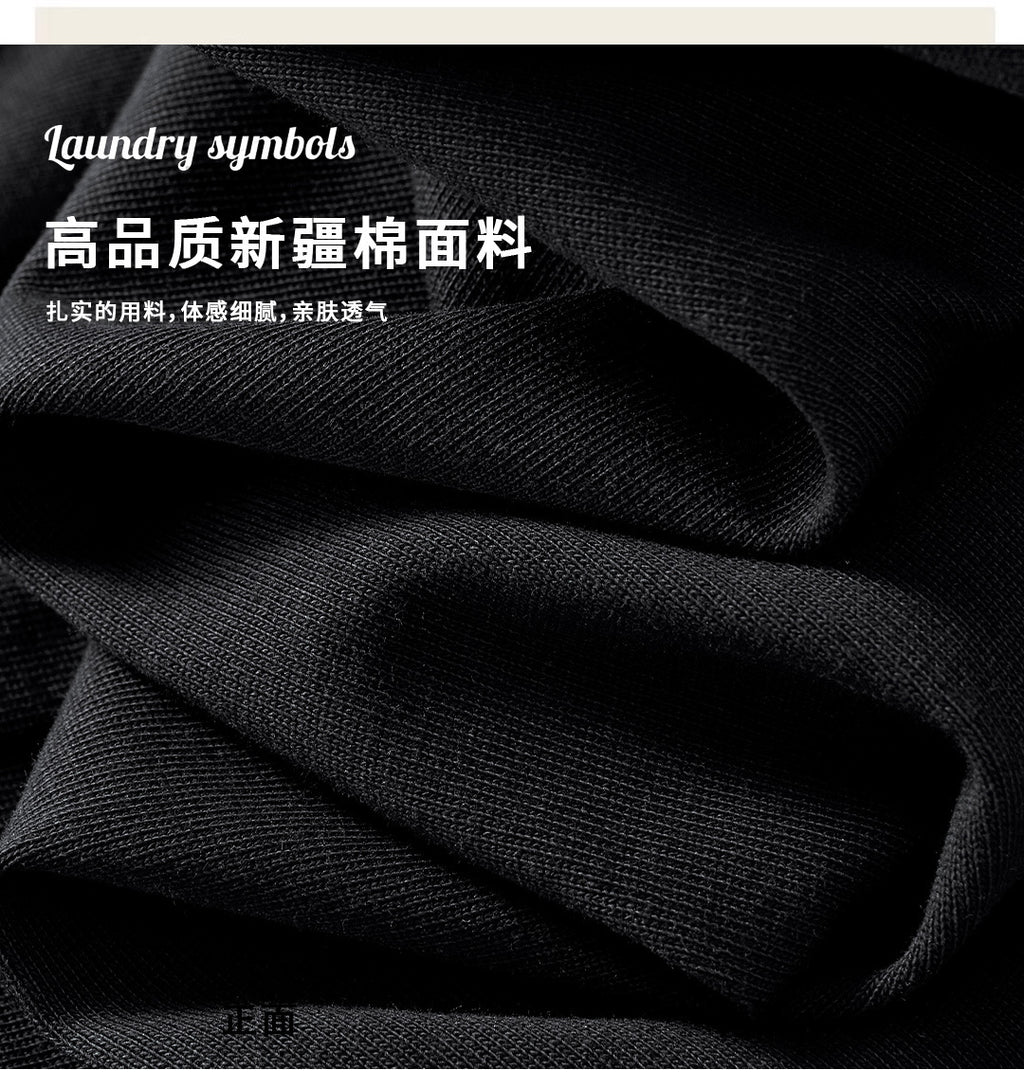 2026 New Heavyweight Pure Cotton Printed Round Neck Short-Sleeve T-Shirt with Squirrel Design, Loose Casual Style for Men and Women, Couple's Half-Sleeve Ins