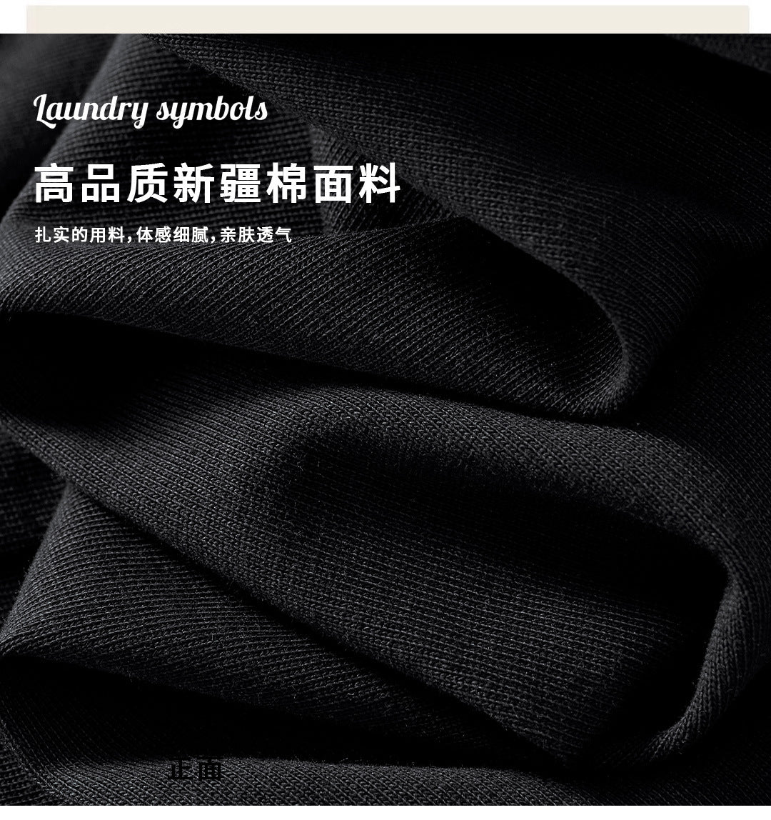 2026 New Heavyweight Pure Cotton Printed Round Neck Short-Sleeve T-Shirt with Squirrel Design, Loose Casual Style for Men and Women, Couple's Half-Sleeve Ins