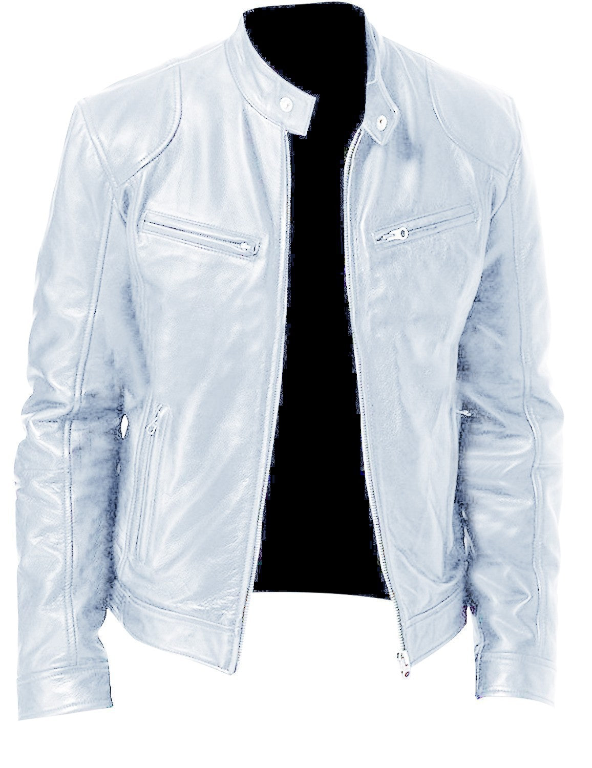 Foreign Trade Amazon European and American Men's Motorcycle Leather Jacket Men's Teenager Collar Punk Leather Jacket Men