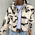 2026 Autumn and Winter Cross-Border Women's European and American New Style Amazon Aliexpress Printed Short Casual Long-Sleeved Jacket Top