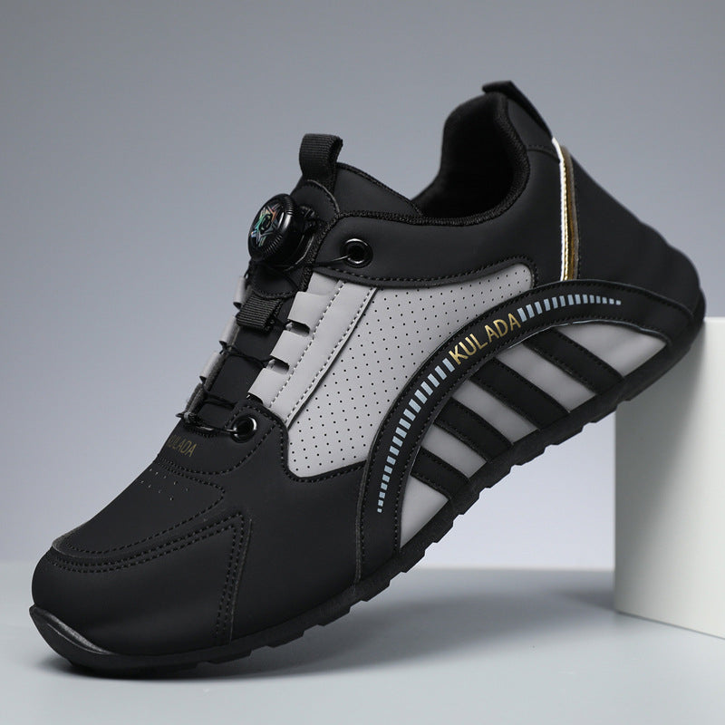 Men's Shoes High-End 2025 New Shoes Men's Breathable Men's Running Shoes Versatile Rotating Button Sports Shoes Men's