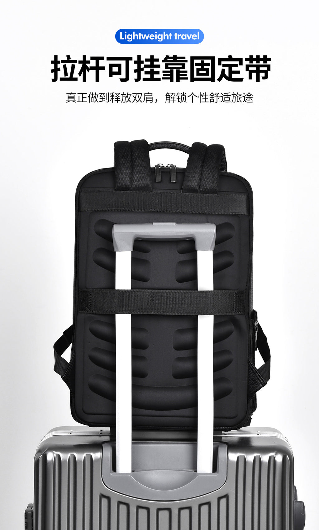 Men's Backpack Simple Cross-Border New Business Pu Water-Repellent Laptop Bag Large Capacity Backpack