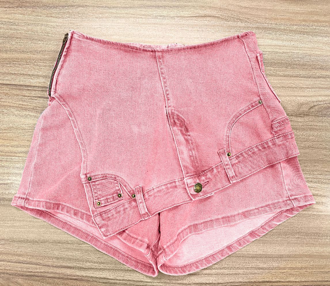 F207 European and American Clothing Cross-Border Jeans Women's Low-Waist Splicing Slim Stretch Asymmetrical Trendy Denim Shorts