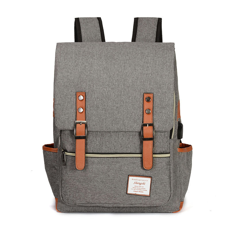 Foreign trade new schoolbag men's personality retro outdoor canvas travel backpack women's fashion backpack a generation of hair