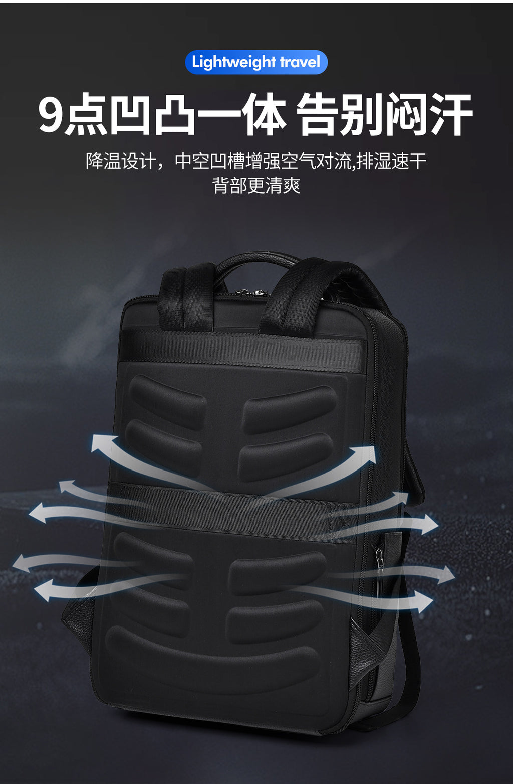 Men's Backpack Simple Cross-Border New Business Pu Water-Repellent Laptop Bag Large Capacity Backpack