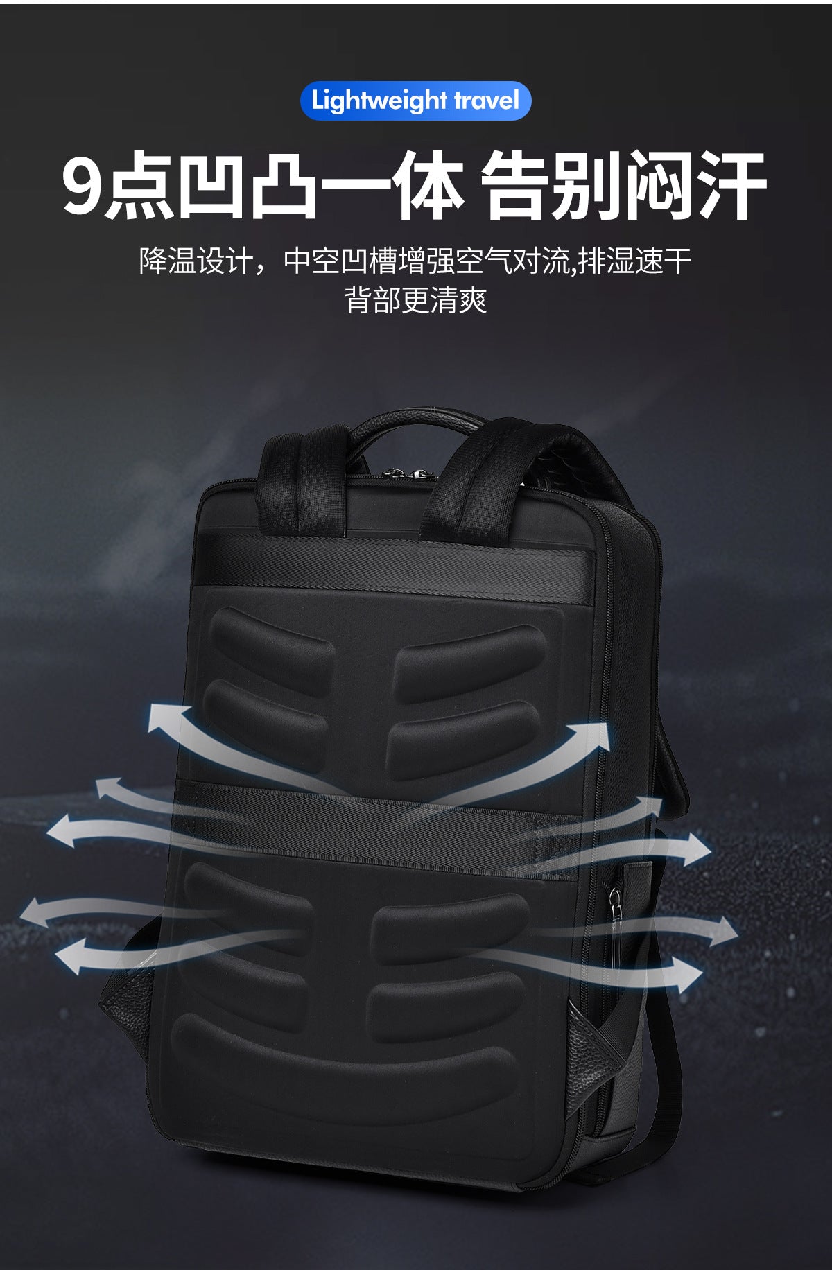Men's Backpack Simple Cross-Border New Business Pu Water-Repellent Laptop Bag Large Capacity Backpack