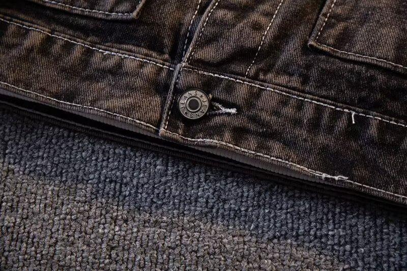 Autumn and Winter Denim Jacket Men's Korean-style Trendy Letter Printed Hong Kong-style Jacket Trendy Simple Loose Casual Denim Jacket