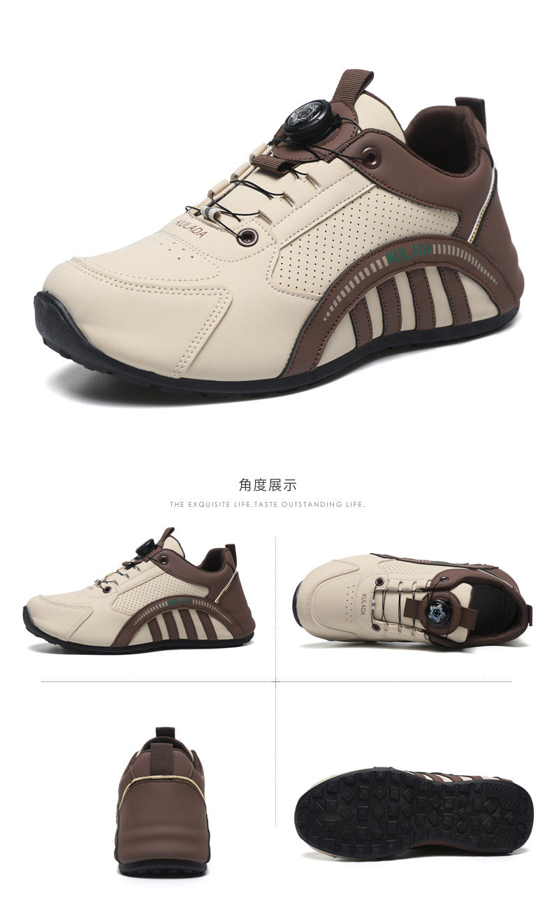 Men's Shoes High-End 2025 New Shoes Men's Breathable Men's Running Shoes Versatile Rotating Button Sports Shoes Men's