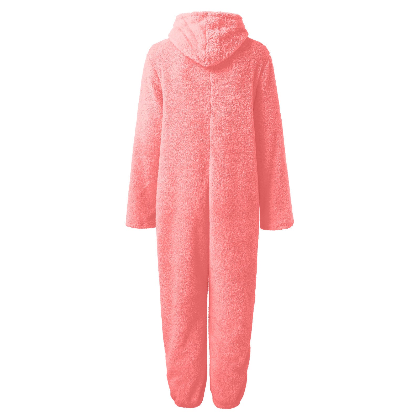 2022 Cross-border Europe and America Amazon Solid Color Thickened Double-sided Fleece Hooded Jumpsuit Casual Couple Home Wear