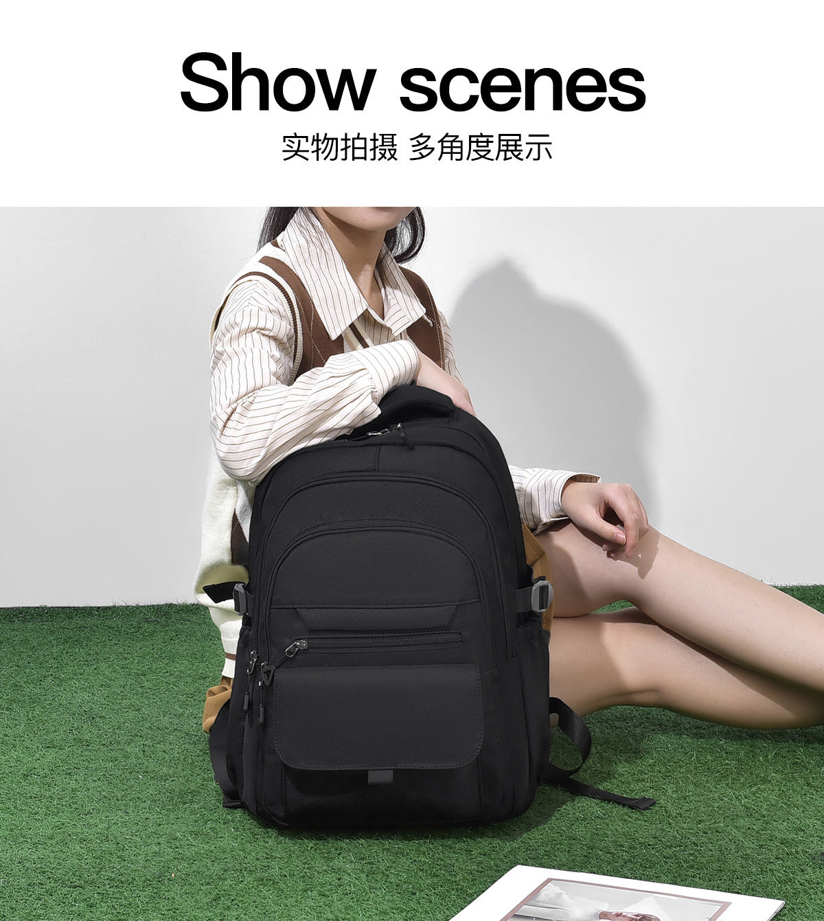 Japanese style large capacity western style men's and women's backpack simple student backpack junior high school student neutral schoolbag female fashion